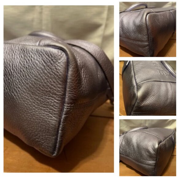 Aimee Kestenberg SORRY I'M LATE Lilac Metallic Pebbled Leather Satchel RARE FIND - Picture 9 of 11